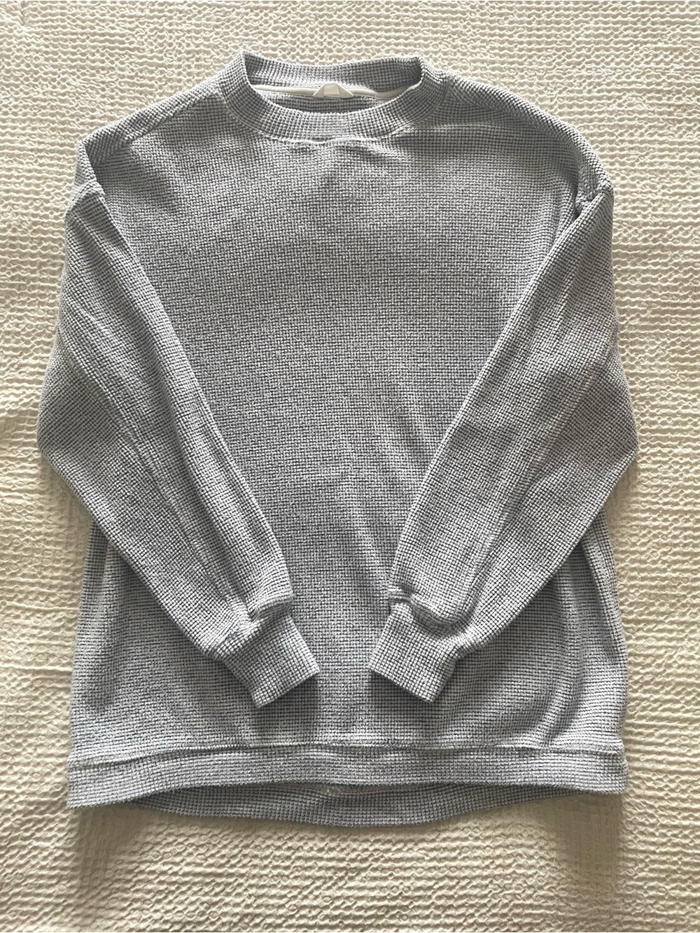 Aerie Oversized Light Blue Waffle Crewneck
